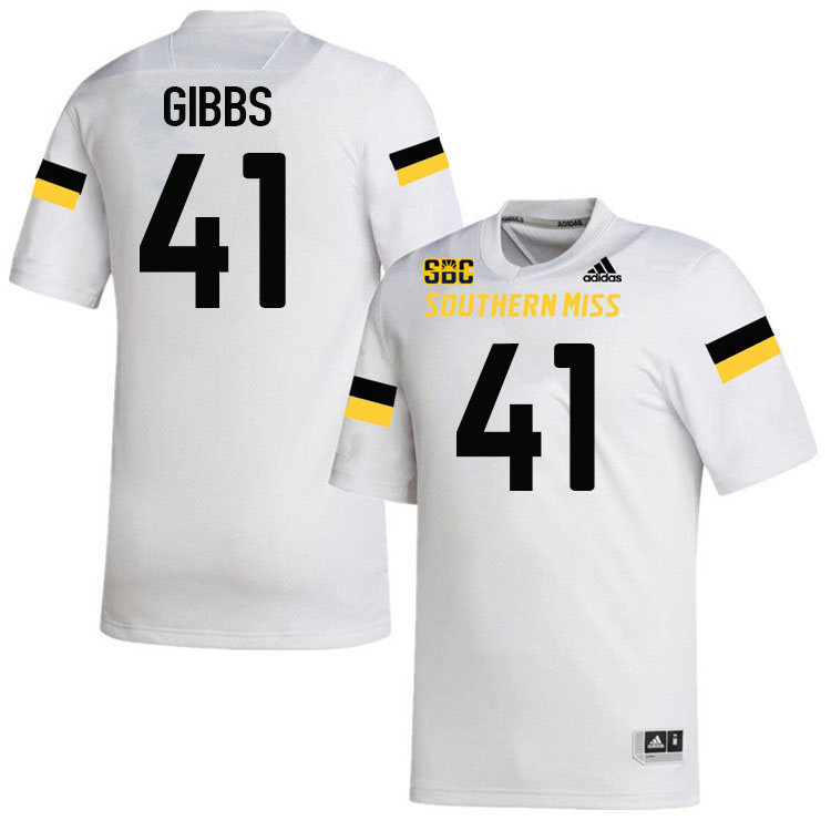 Southern Miss Golden Eagles #41 Connor Gibbs Jersey Football Uniforms-White